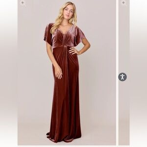 Revelry Plus Size Deep Burgundy Formal Velvet Dress | Plus Size